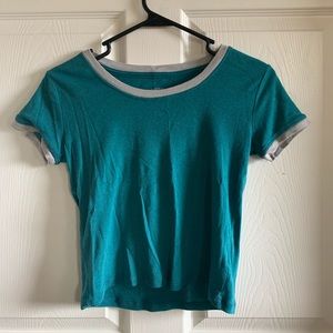 Aero Cropped Sea Green Tee !!